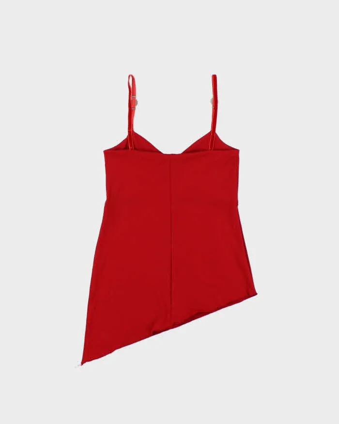 Vintage 1990s Plum Asymmetric Hem Velvet Strap Cami Top - S sold by Rokit product image thumbnail 2