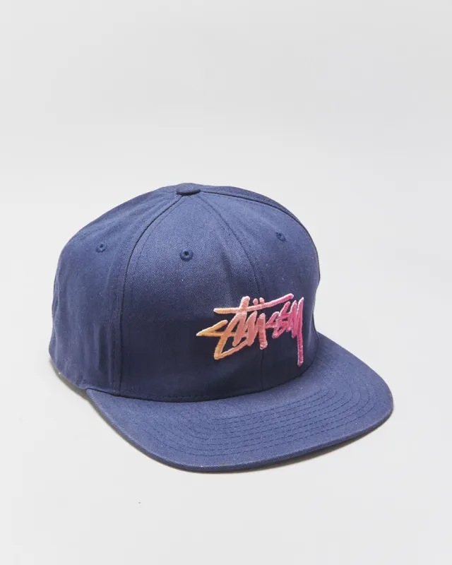Vintage Stussy Colour Stock Embroidered Flat Brim Snapback - OS made by Stussy