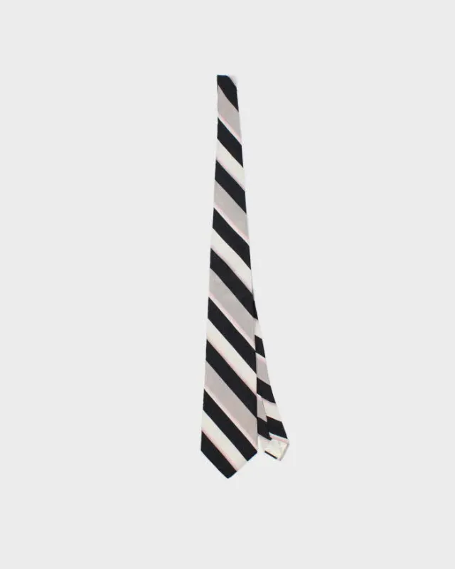 Vintage 1980s Christian Dior Striped Silk Prep Tie made by Dior