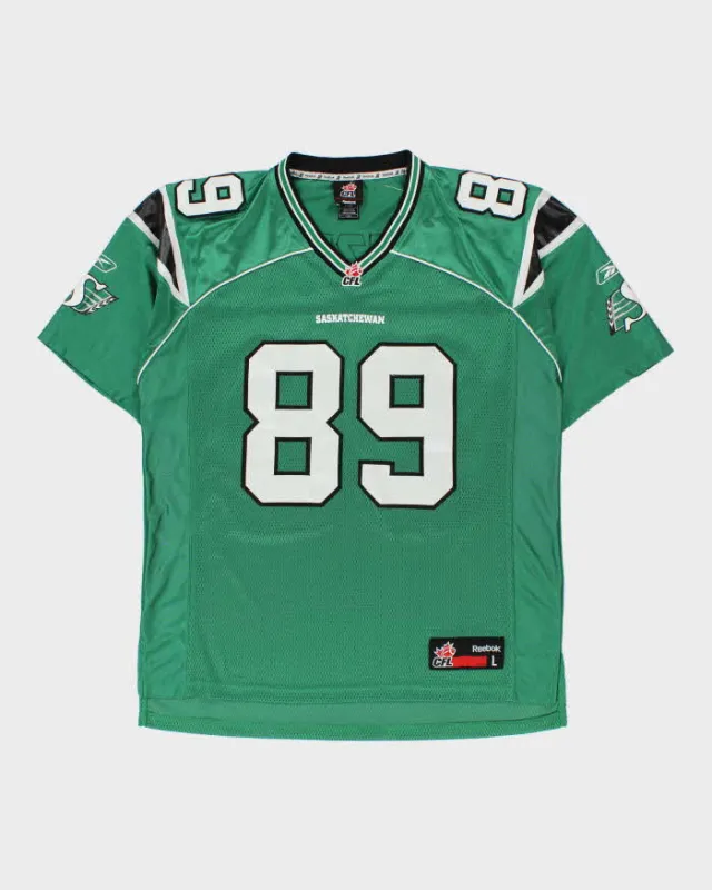 Vintage 2010-11 Reebok Saskatchewan Roughriders Getzlaf #89 Official CFL Stitched Home Jersey - L made by Reebok