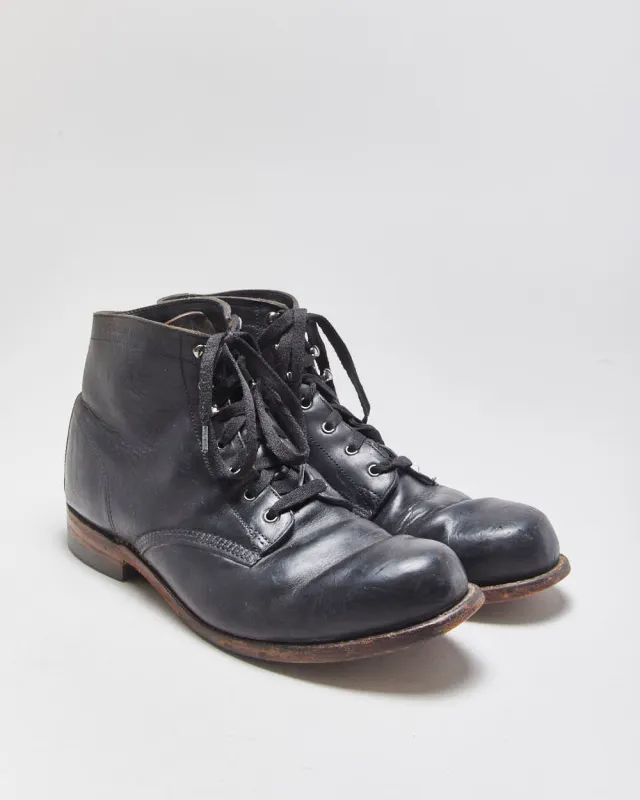 Vintage Wolverine 1000 Mile Black Leather Rockford Made In USA Lace Up Ankle Boots - UK10 made by Rokit