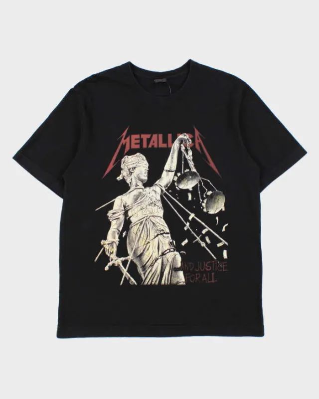 Vintage Y2K 00s Metallica And Justice For All Heavyweight Bomber Tag Crewneck T-Shirt - L made by Rokit
