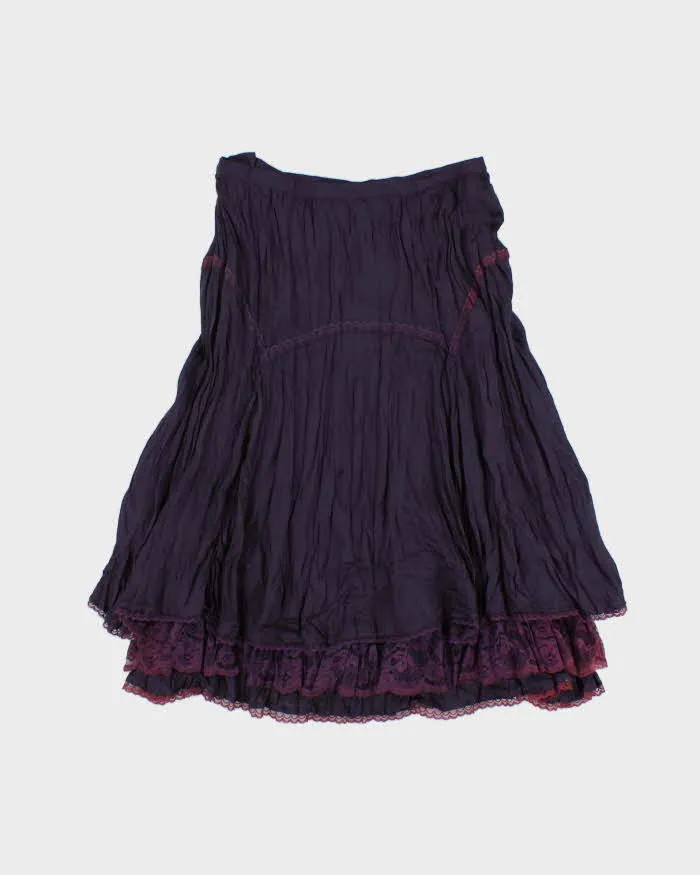 Vintage 2000s Arte Crinkle Satin Lace trim Skirt - XS sold by Rokit product image thumbnail 2