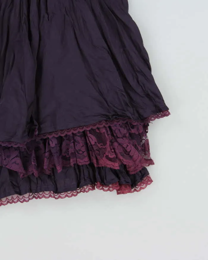 Vintage 2000s Arte Crinkle Satin Lace trim Skirt - XS sold by Rokit product image thumbnail 5