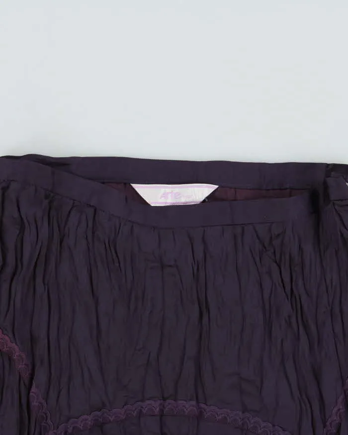 Vintage 2000s Arte Crinkle Satin Lace trim Skirt - XS sold by Rokit product image thumbnail 3