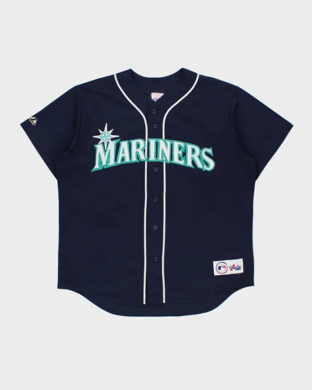 Vintage 2001-02 Majestic Seattle Mariners Ichiro Suzuki #51 'It's Outta Here' Players Choice MLB Stitched Away Jersey - L made by Rokit