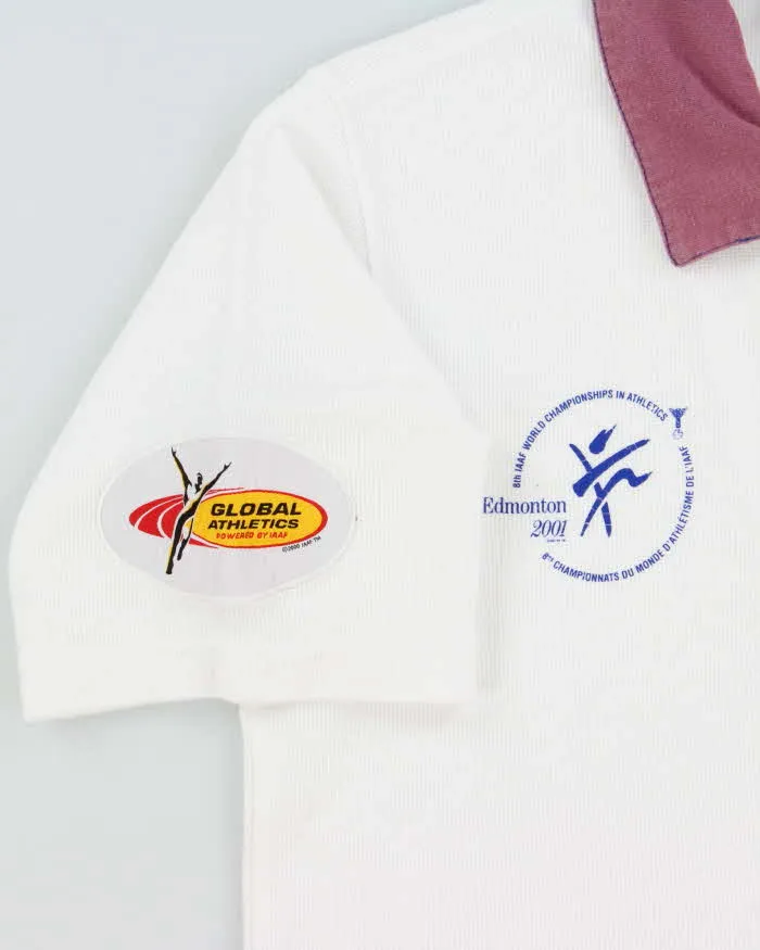 Vintage 2001 Adidas IAAF Athletics World Championships Embroidered Short Sleeve Waffle Polo Shirt - M sold by Rokit product image thumbnail 4
