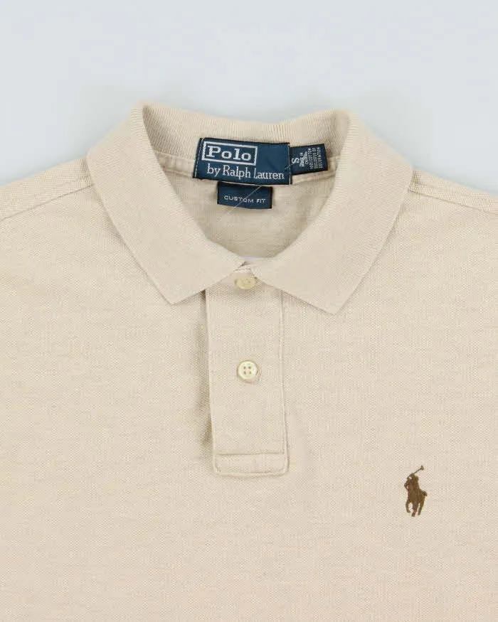 Vintage Y2K 00s Polo Ralph Lauren Marl Beige Custom Fit Short Sleeve Polo Shirt - S sold by Rokit product image thumbnail 5