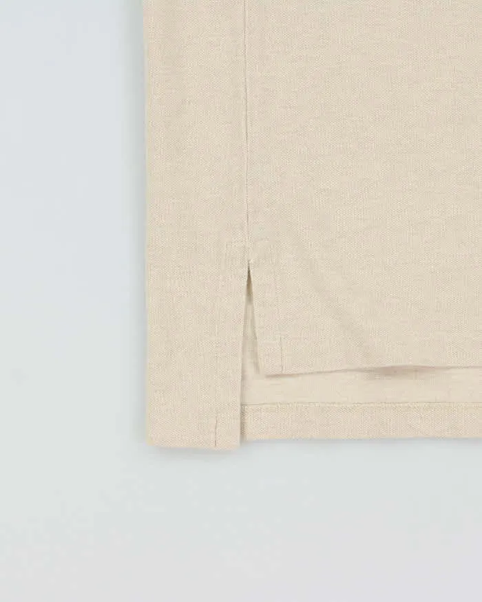 Vintage Y2K 00s Polo Ralph Lauren Marl Beige Custom Fit Short Sleeve Polo Shirt - S sold by Rokit product image thumbnail 4