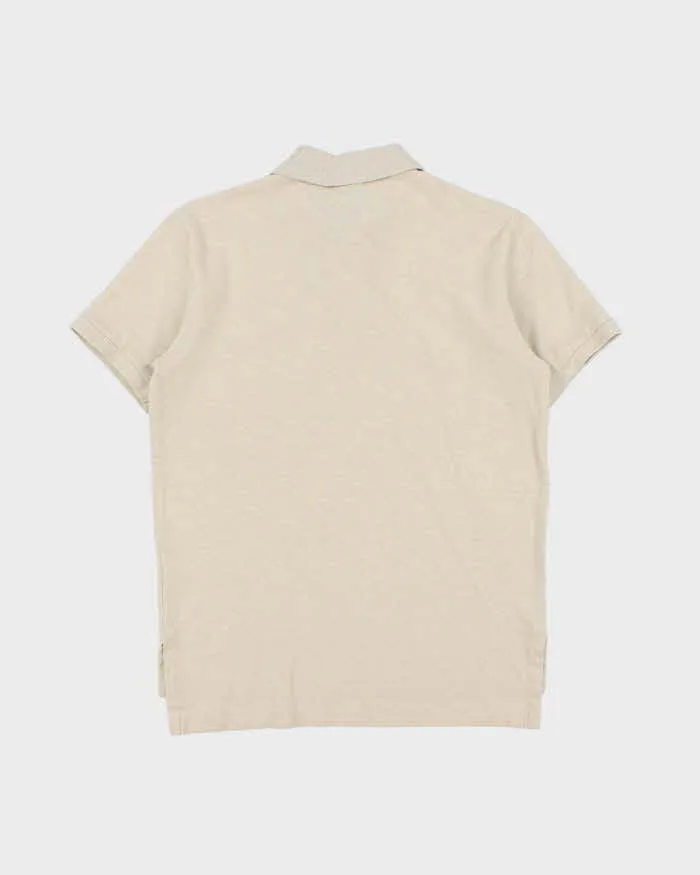 Vintage Y2K 00s Polo Ralph Lauren Marl Beige Custom Fit Short Sleeve Polo Shirt - S sold by Rokit product image thumbnail 2