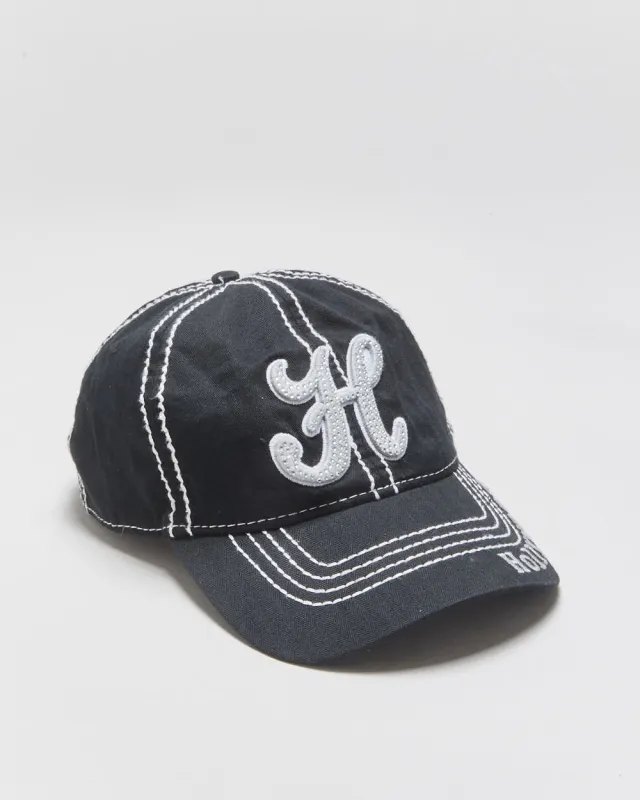 Vintage Y2K 00s Robin Roth Embroidered Contrast Stitch Diamante Embellished Velcro Baseball Cap - OS made by Rokit