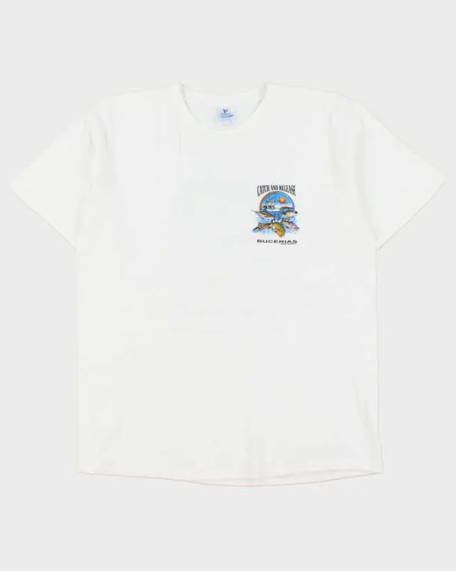 Vintage Y2K 00s Bucerias Sport Fishing Heavyweight Yazebek Crewneck T-Shirt - L made by Rokit
