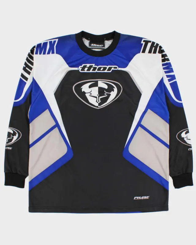 Vintage Y2K 00s Thor Moto X Phase Long Sleeve Racing Jersey - L made by Rokit