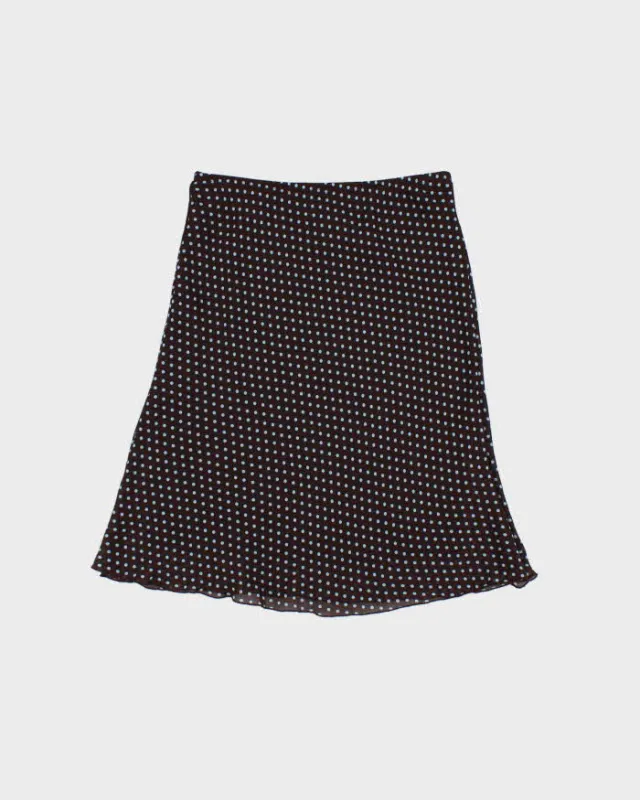 Vintage Y2k 2000s No Appt Necessary Polka Dot Bias Cut Skirt - XS made by Rokit