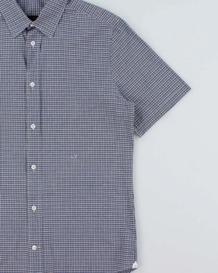 Vintage Y2K 00s Louis Vuitton Plaid Embroidered LV Short Sleeve Shirt - L sold by Rokit product image thumbnail 3