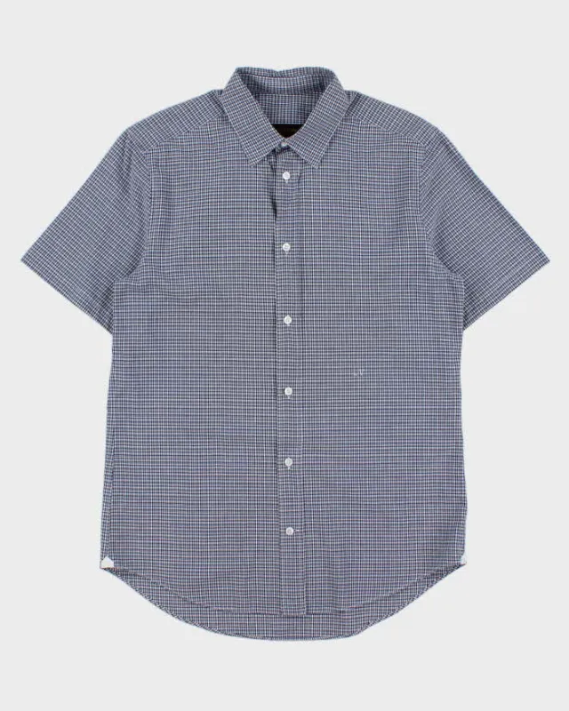 Vintage Y2K 00s Louis Vuitton Plaid Embroidered LV Short Sleeve Shirt - L made by Louis Vuitton