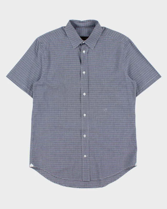 Vintage Y2K 00s Louis Vuitton Plaid Embroidered LV Short Sleeve Shirt - L sold by Rokit