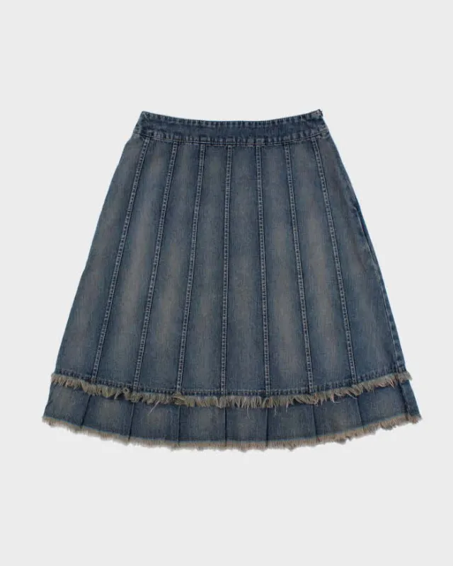 Vintage Y2k 2000s Love field Frayed Denim Skirt - XS made by Rokit