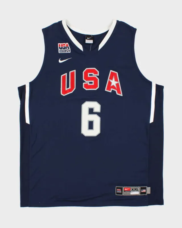 Vintage 2010 Nike Team USA Lebron James #6 FIBA World Cup Stitched Basketball Home Jersey - XXL made by Nike