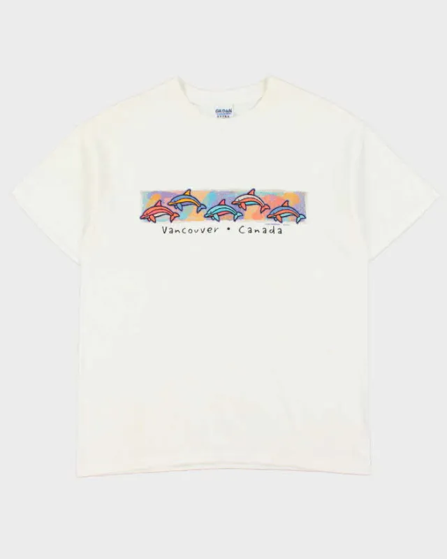 Vintage Y2K 00s Vancouver Canada Heavyweight Gildan Ultra Crewneck T-Shirt - L made by Rokit