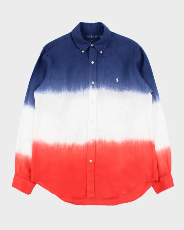 Vintage Ralph Lauren Tie-Dye USA Linen Classic Fit Long Sleeve Shirt - M made by Ralph Lauren