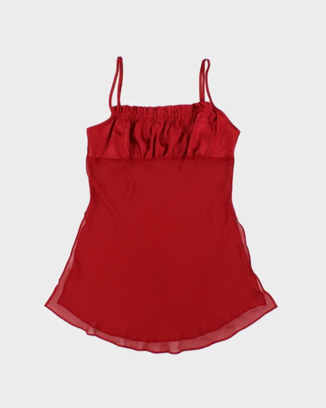 Vintage Y2k 2000s La Vie En Rose Mesh Split Side Cami Top - S made by Rokit