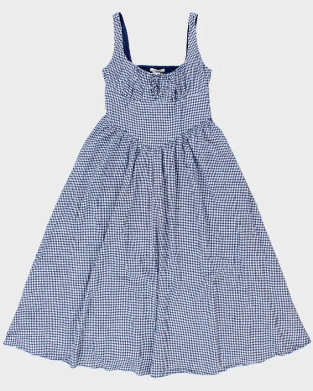 Christian Lacroix Gingham Drop Waist Linen Blend Dress - S made by Christian Lacroix