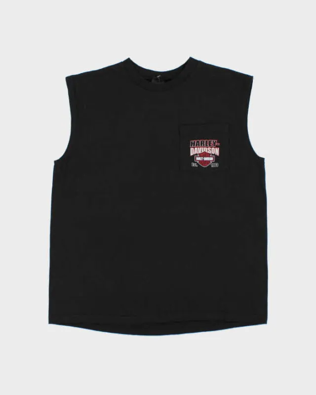 Vintage 1999 Harley Davidson Heavyweight Made In USA Southern Alberta Calgary Sleeveless Pocket T-Shirt - L made by Harley-Davidson