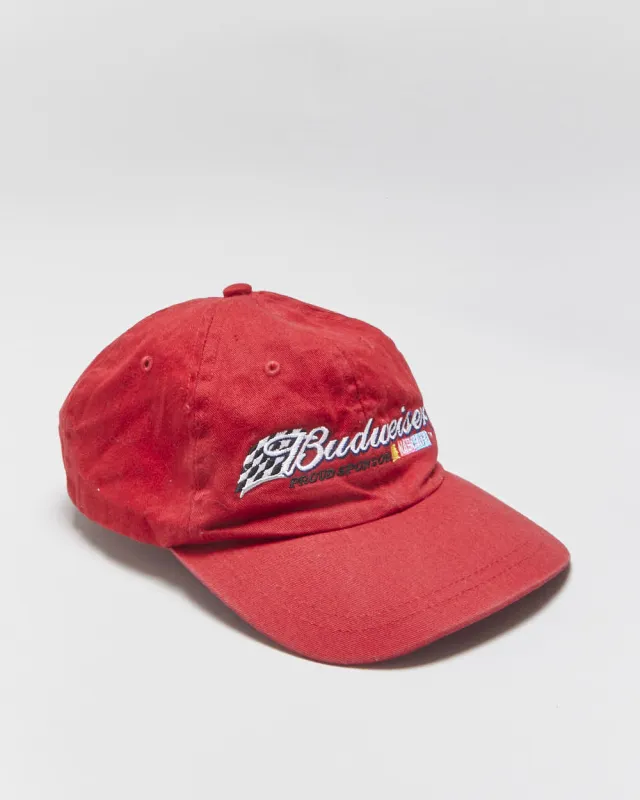 Vintage Y2K 00s Budweiser Nascar Canvas Embroidered Velcro Baseball Cap - OS made by Nascar