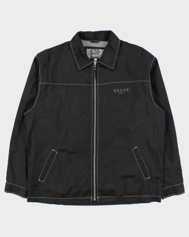 Vintage 1990s Guess Jeans Contrast Stitch Shell Windbreaker Harrington Jacket - L made by Guess
