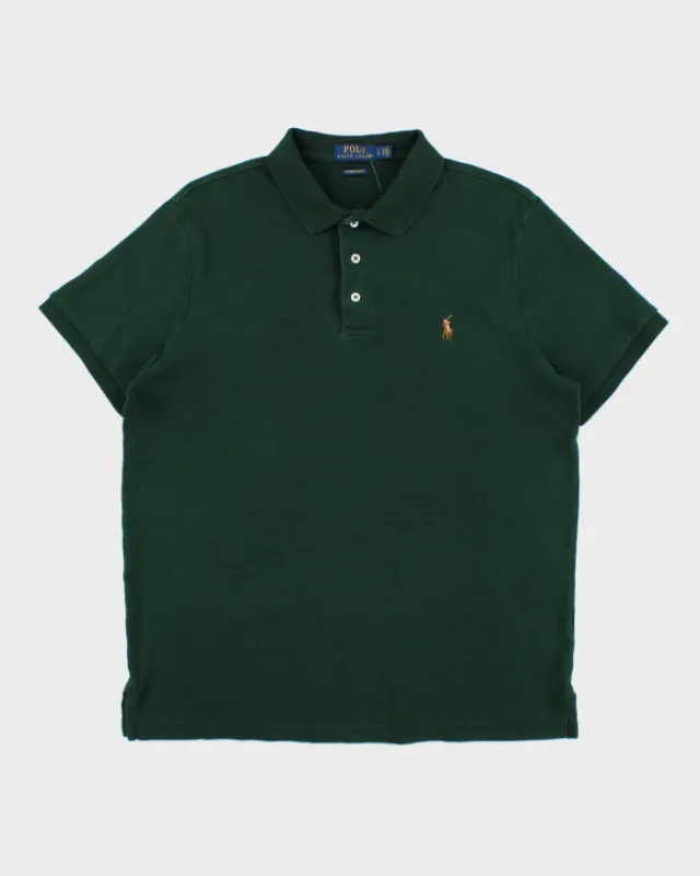 Vintage Polo Ralph Lauren Forest Green Custom Slim Fit Short Sleeve Polo Shirt - L made by Ralph Lauren