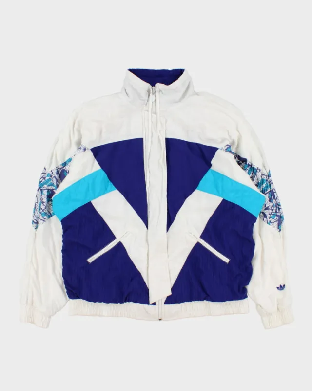 Vintage 1988 Adidas Originals Women's Patterned Colour-Block Soft Shell Windbreaker Jacket - M made by Adidas