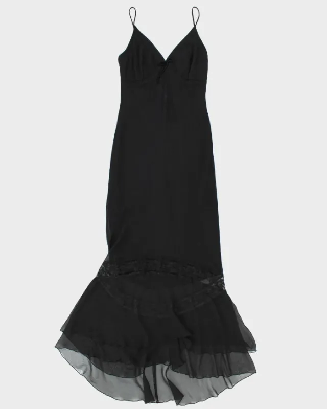 Vintage 1990s JSC Lace Panel Sheer Tiered Maxi Dress - M made by Rokit