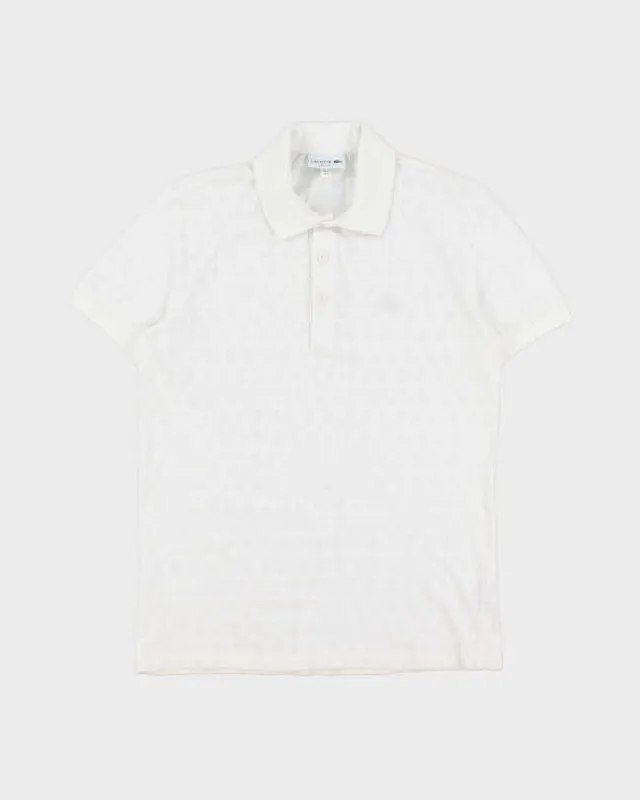 Vintage Lacoste White Pique Monogram Mesh Regular Fit Short Sleeve Polo Shirt - S made by Lacoste