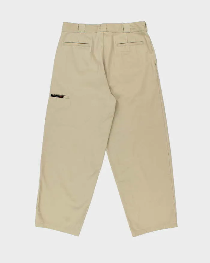 Vintage 1990s Vans Khaki Canvas High-Rise Relaxed Fit Wide Leg Baggy Skater Chinos - W34 L28 sold by Rokit product image thumbnail 2