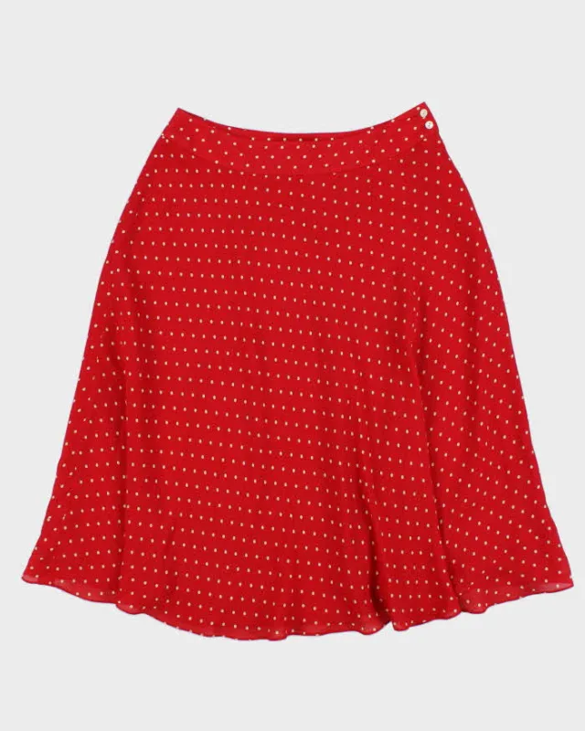 Vintage 2000s Jones New York Silk Polka Dot Skirt - S made by Rokit