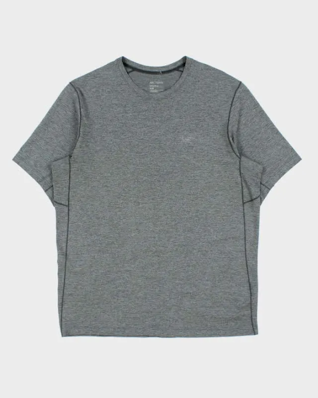 Arc'teryx Grey Marl 'Cormac SS' Crewneck 3M Bird Toque Technical T-Shirt - M made by Arc'teryx
