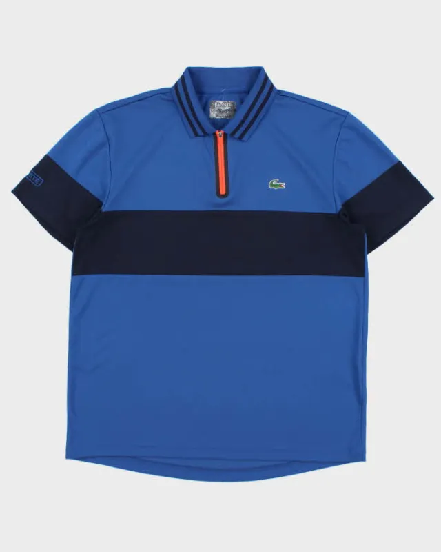 Vintage Lacoste Sport Striped Ultra Dry Short Sleeve Tech Zip Polo Shirt - L made by Lacoste