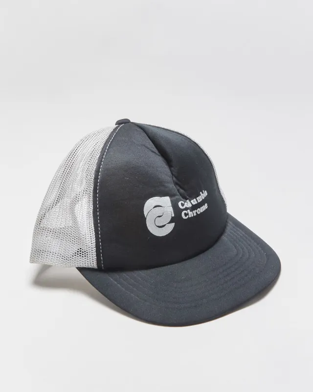 Vintage 1980s Columbia Chrome Flat Brim Trucker Hat - OS made by Rokit