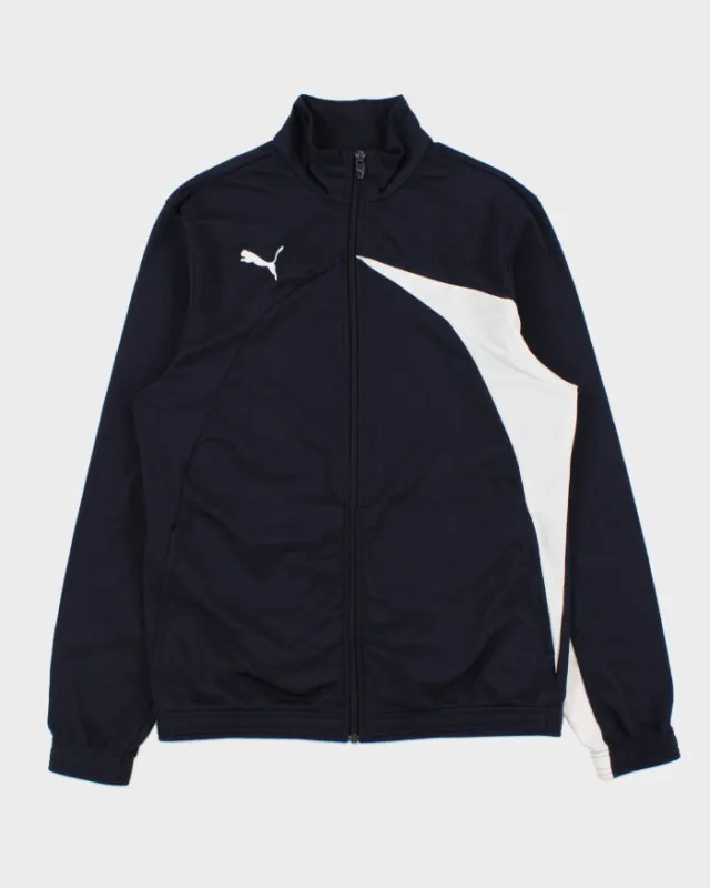 Vintage Puma Navy Embroidered Funnel-Neck Track Jacket - M made by Puma