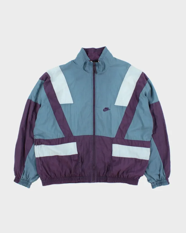 Vintage 1990s Nike Black Tag Embroidered Colourblock Shell Windbreaker Jacket - XL made by Nike