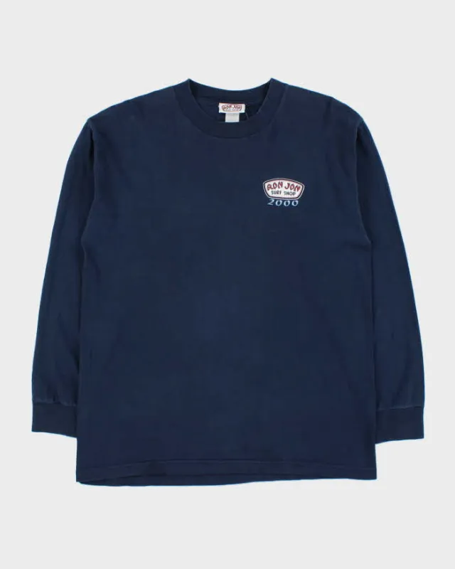 Vintage Y2K Ron Jon Surf Shop 2000 Made In USA Heavyweight Long Sleeve Crewneck T-Shirt - L made by Rokit
