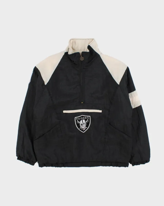 Vintage 1984 Shain Of Canada Official Team NFL Oakland Los Angeles Raiders Quilt Lined Quarter-Zip Shell Jacket - XL made by NFL