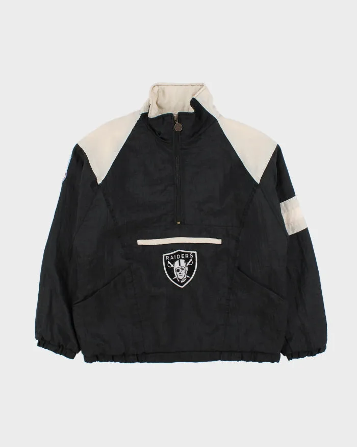 Vintage 1984 Shain Of Canada Official Team NFL Oakland Los Angeles Raiders Quilt Lined Quarter-Zip Shell Jacket - XL sold by Rokit