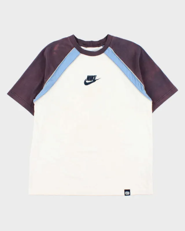 Vintage Y2K 00s Nike Heavyweight Centre Swoosh Tape Crewneck T-Shirt - L made by Nike