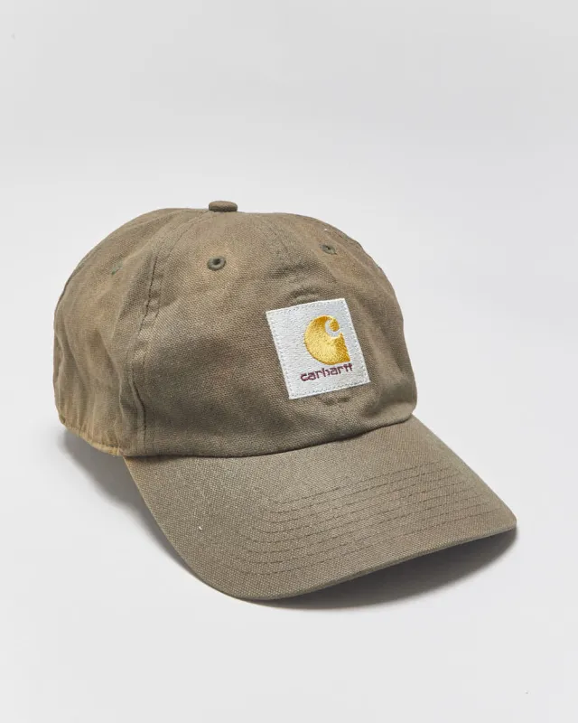 Vintage '06 Y2K Carhartt Khaki Distressed Duck Canvas Flex Fit Baseball Cap - L/XL made by Carhartt