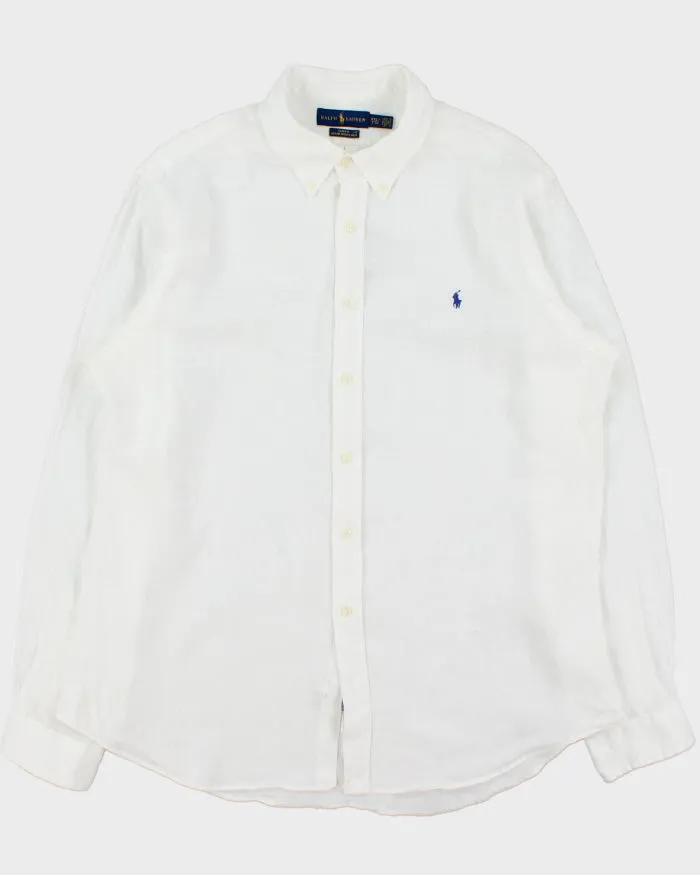 Vintage Ralph Lauren Ocean Wash Linen Slim Fit Long Sleeve Shirt - XXL sold by Rokit
