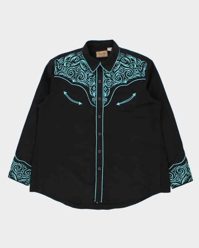Vintage Y2K 00s Scully Heavyweight Embroidered Pearl Snap Button Long Sleeve Western Shirt - XL made by Rokit