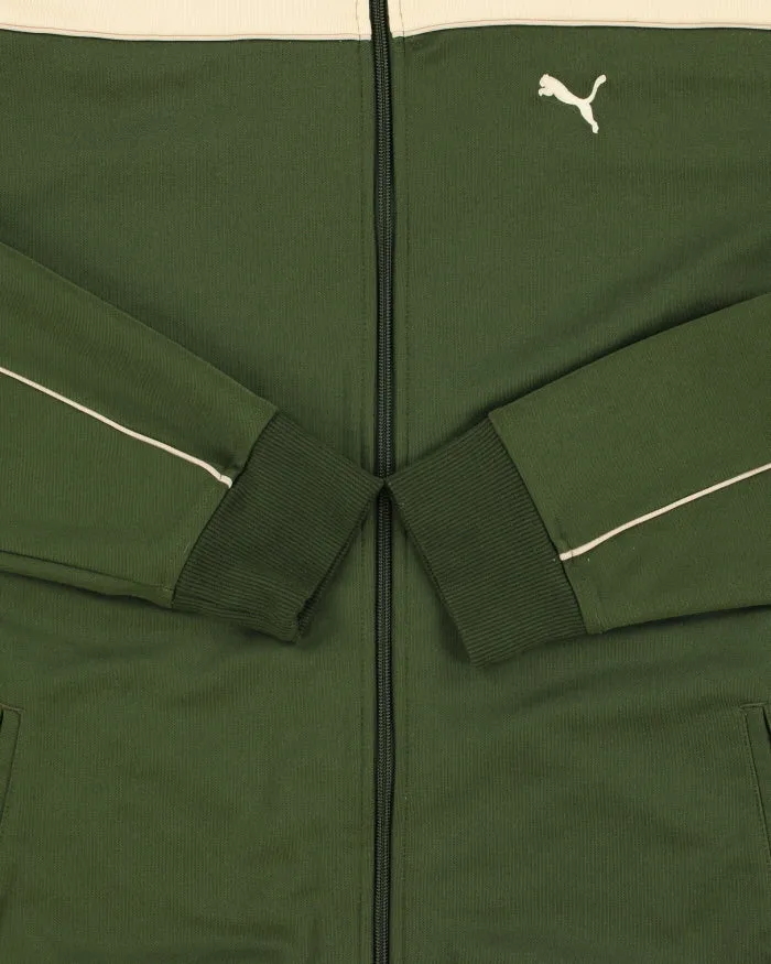 Vintage Y2K 00s Puma Forest Green Striped Embroidered Funnel-Neck Track Jacket - L sold by Rokit product image thumbnail 4