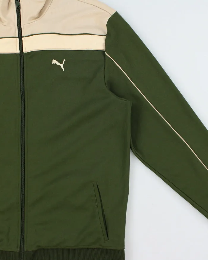 Vintage Y2K 00s Puma Forest Green Striped Embroidered Funnel-Neck Track Jacket - L sold by Rokit product image thumbnail 3